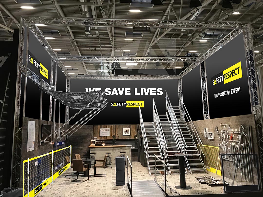 Vivatec and SafetyRespect exhibition stand Bauma